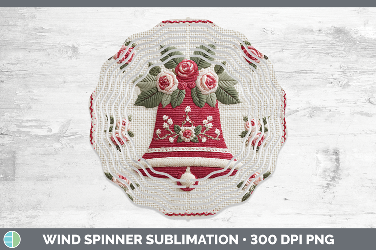 Jingle Bells Christmas Patch Wind Spinner Sublimation Design