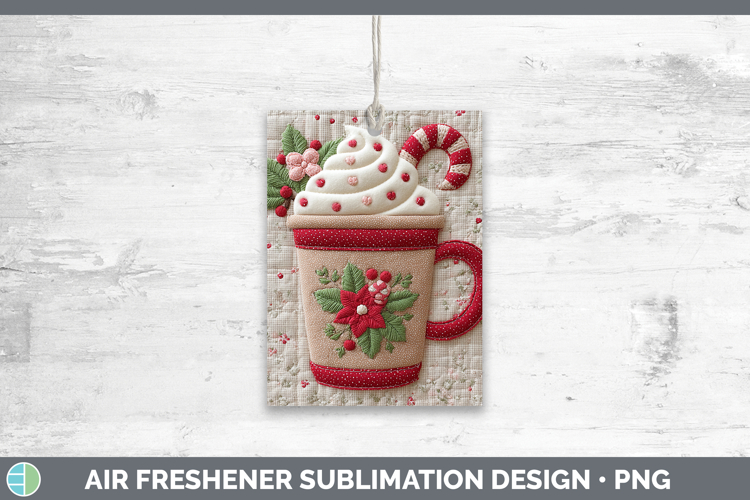 Latte Christmas Patch Air Freshener Sublimation Design