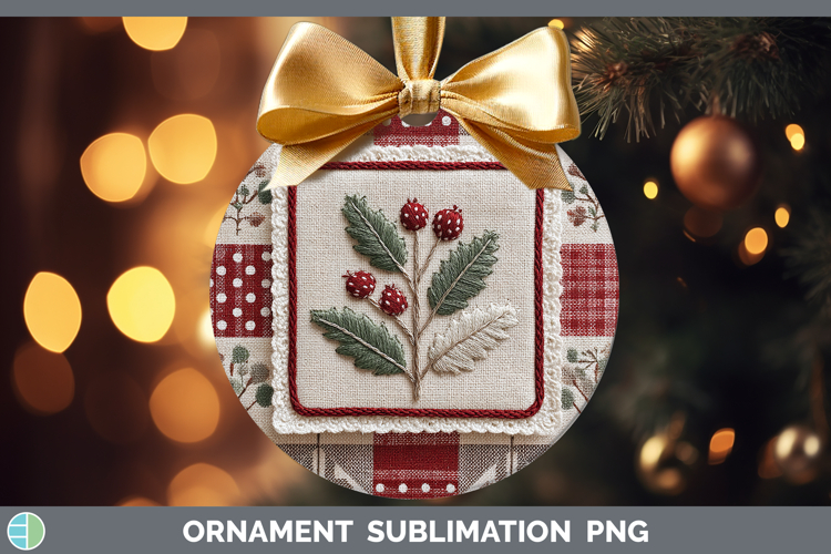 Mistletoe Christmas Patch Ornament Sublimation Design