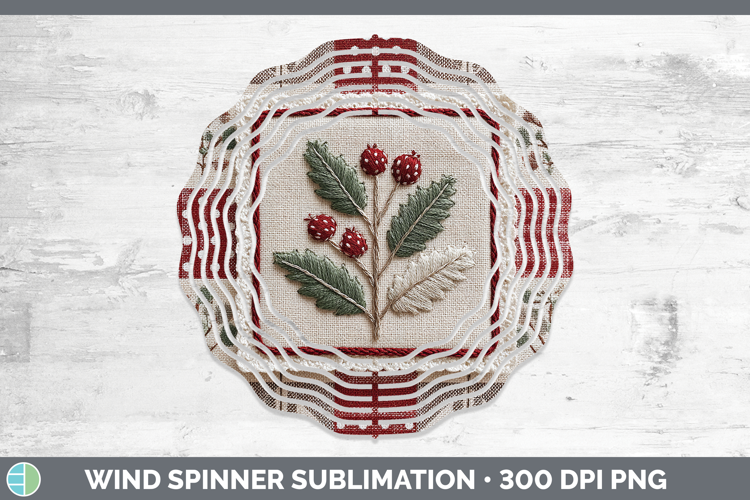 Mistletoe Christmas Patch Wind Spinner Sublimation Design