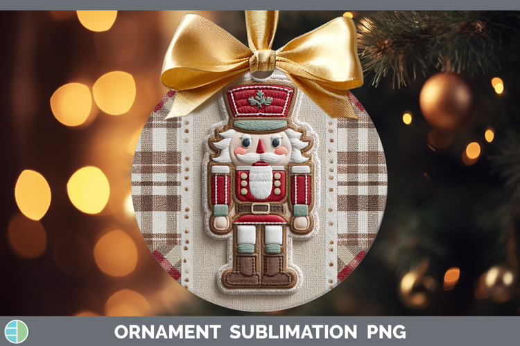 Nutcracker Christmas Patch Ornament Sublimation Design