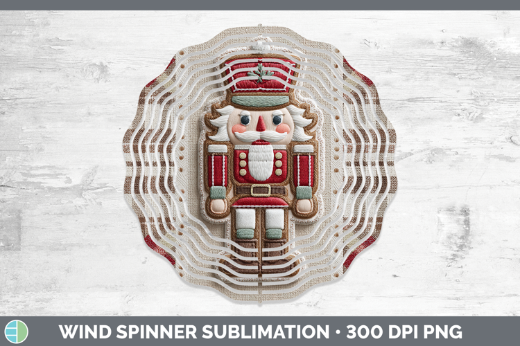 Nutcracker Christmas Patch Wind Spinner Sublimation Design
