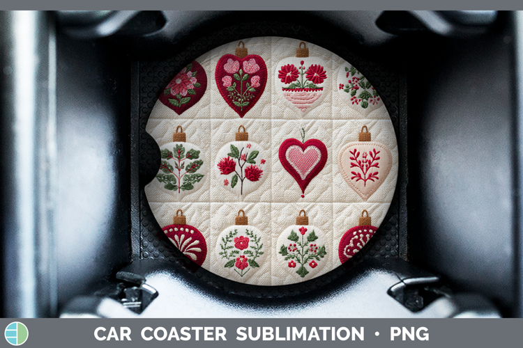 Ornaments Christmas Patch Car Coaster Sublimation Design