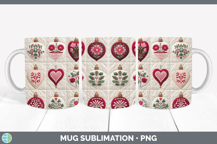 Ornaments Christmas Patch Mug Wrap Sublimation Design