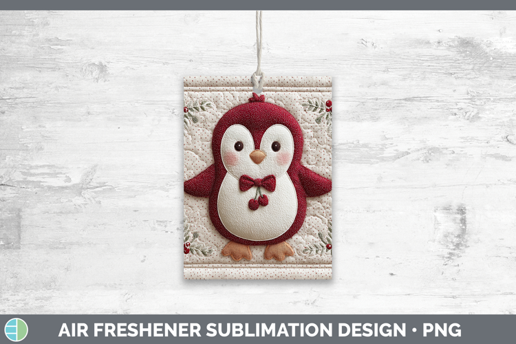 Penguin Christmas Patch Air Freshener Sublimation Design