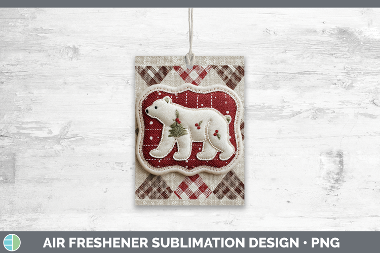 Polar Bear Christmas Patch Air Freshener Sublimation Design