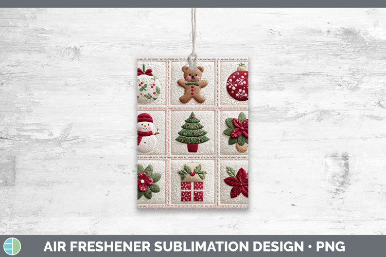Quilt Christmas Patch Air Freshener Sublimation Design