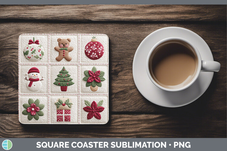 GorgeousChristmas Patch Square Coaster design.