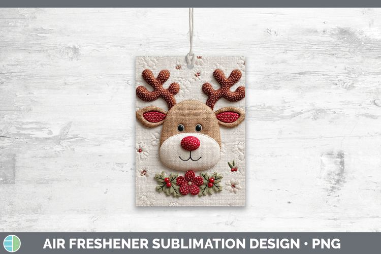 Reindeer Christmas Patch Air Freshener Sublimation Design