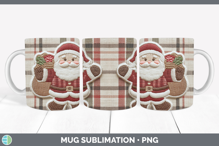 Santa Gifts Christmas Patch Mug Wrap Sublimation Design