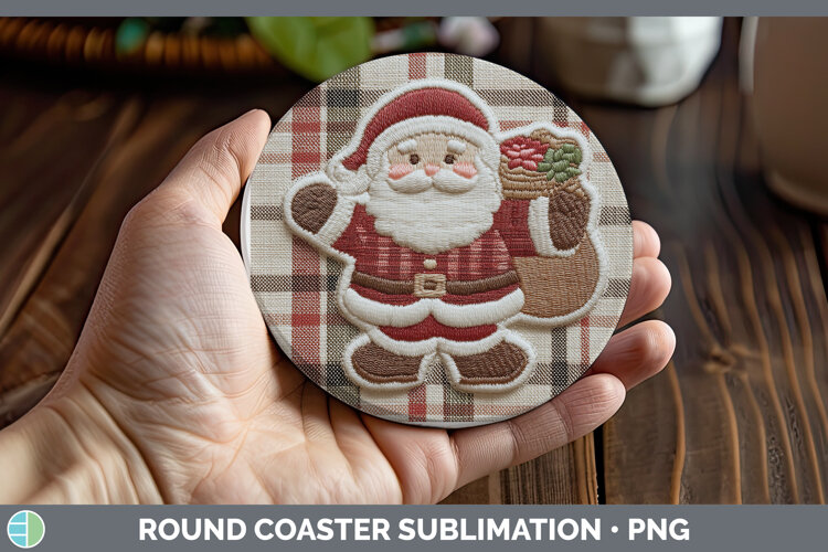 GorgeousChristmas Patch Round Coaster design.