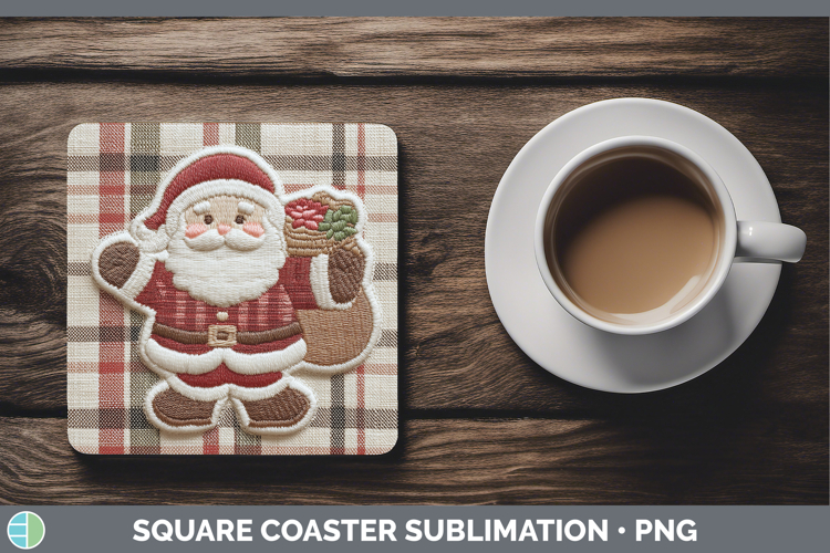 Santa Gifts Christmas Patch Square Coaster Sublimation Desig