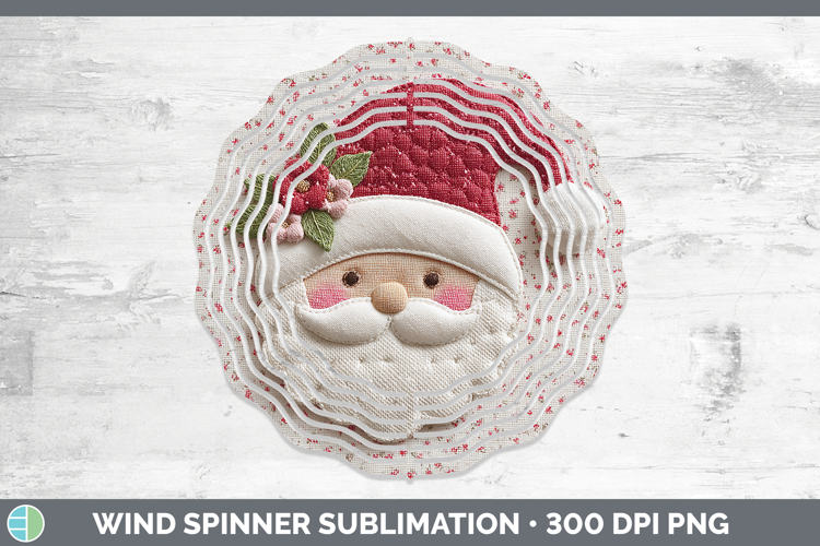 Santa Christmas Patch Wind Spinner Sublimation Design