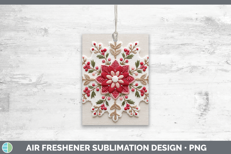 Snowflakes Christmas Patch Air Freshener Sublimation Design