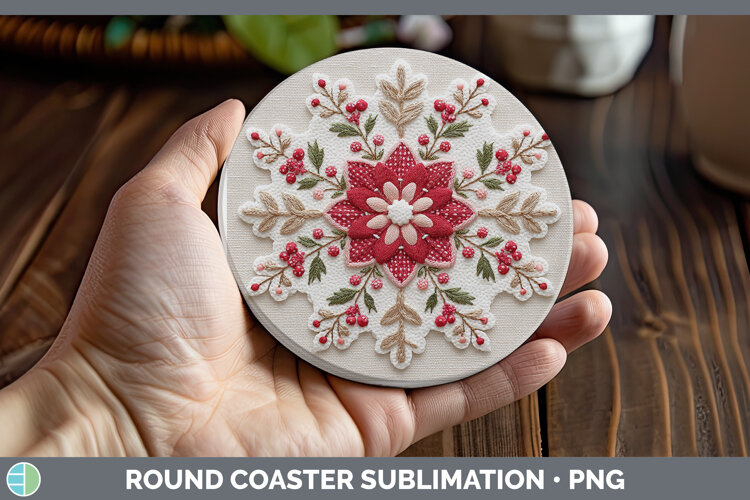 GorgeousChristmas Patch Round Coaster design.