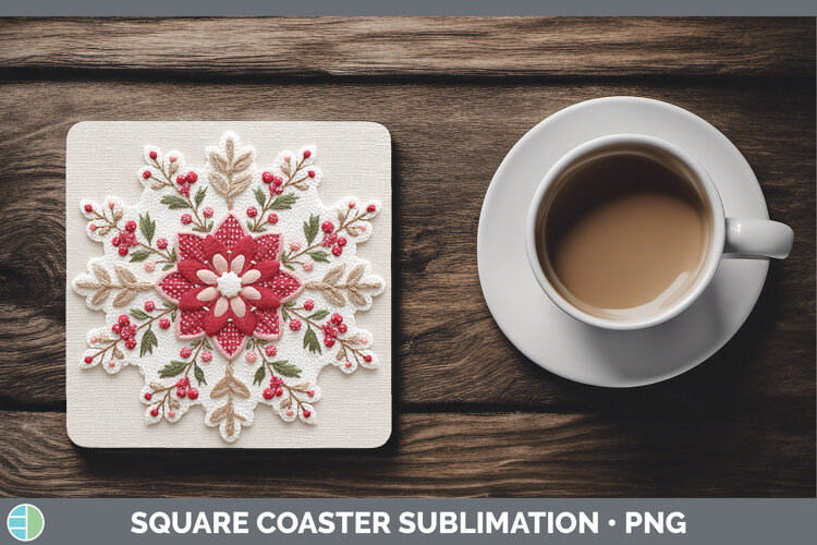 GorgeousChristmas Patch Square Coaster design.