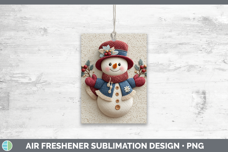 Snowman Christmas Patch Air Freshener Sublimation Design