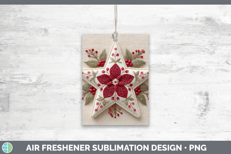 Star Christmas Patch Air Freshener Sublimation Design