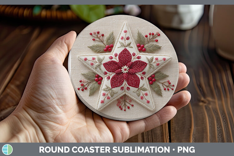 GorgeousChristmas Patch Round Coaster design.