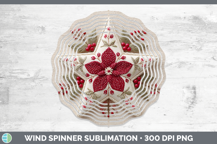 Star Christmas Patch Wind Spinner Sublimation Design