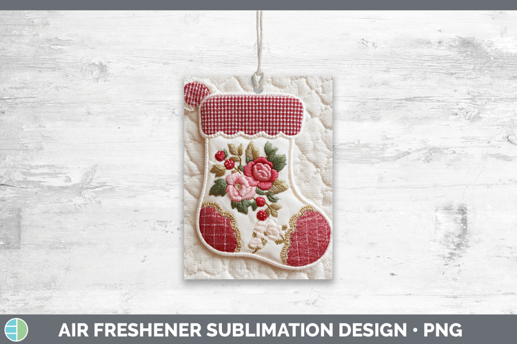 Stocking Christmas Patch Air Freshener Sublimation Design
