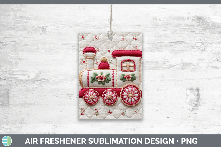 Train Christmas Patch Air Freshener Sublimation Design