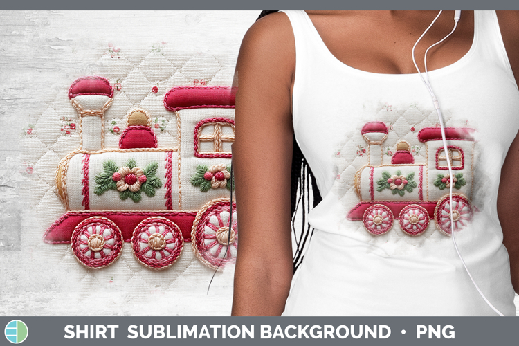 Train Christmas Patch Shirt Sublimation Design