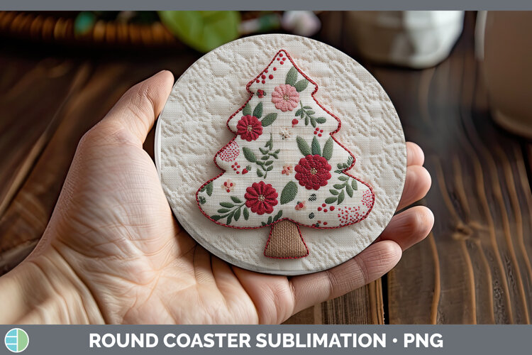 GorgeousChristmas Patch Round Coaster design.