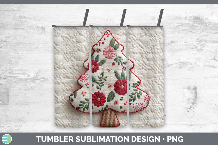 Tree Christmas Patch Tumbler Sublimation Design