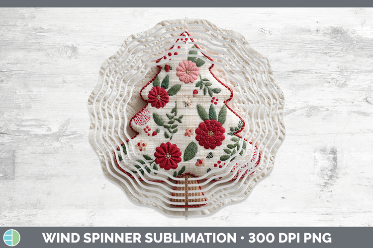 Tree Christmas Patch Wind Spinner Sublimation Design