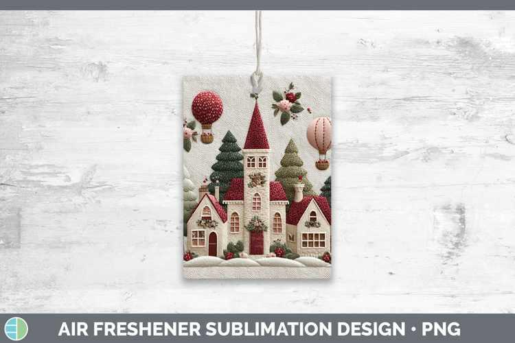 Village Christmas Patch Air Freshener Sublimation Design