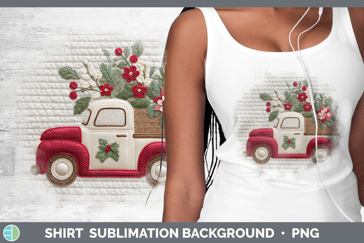 Vintage Truck Christmas Patch Shirt Sublimation Design