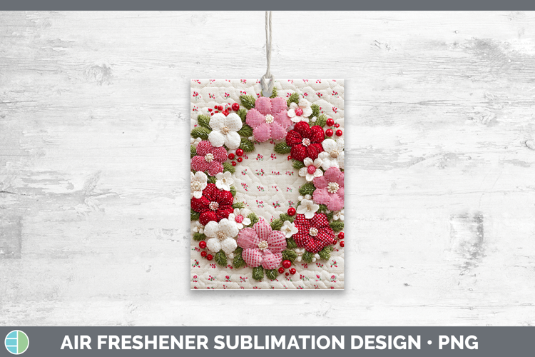 Wreath Christmas Patch Air Freshener Sublimation Design