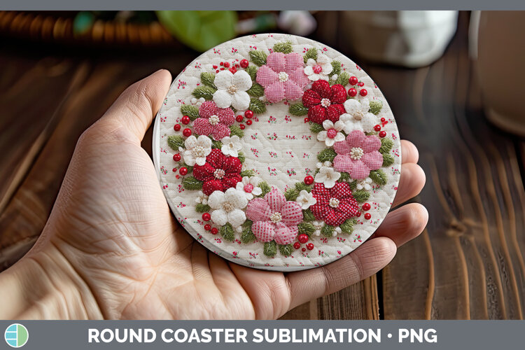 GorgeousChristmas Patch Round Coaster design.