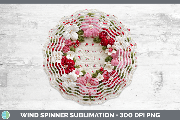 Wreath Christmas Patch Wind Spinner Sublimation Design