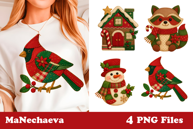 Christmas Patchwork Clipart | Cute Holiday Sublimation