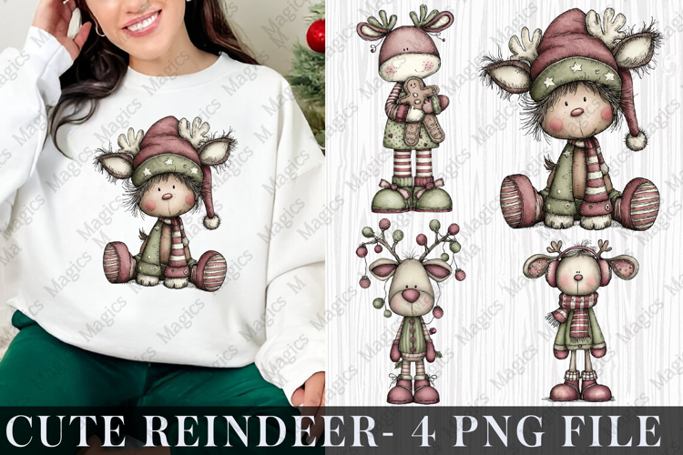 Cute Reindeer Clipart Image 6