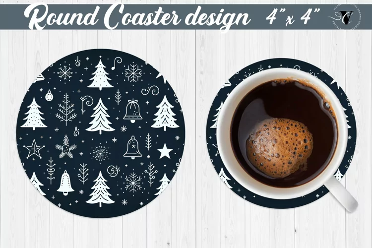 Round Coasters | Christmas Pattern | Christmas
