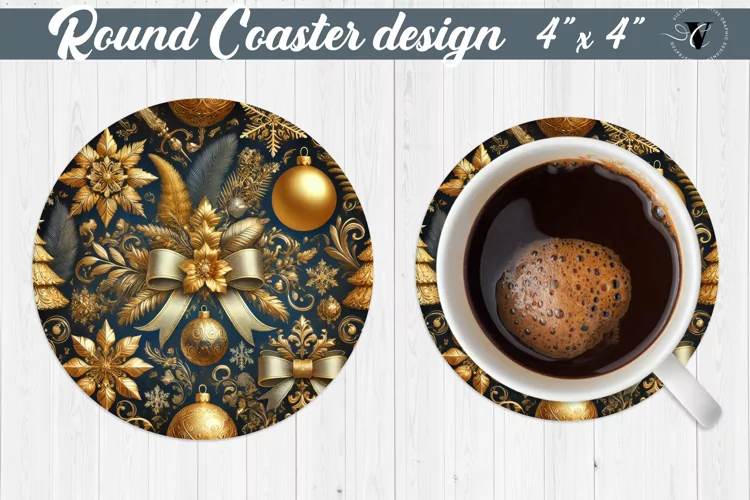 Round Coasters | Christmas Pattern | Christmas