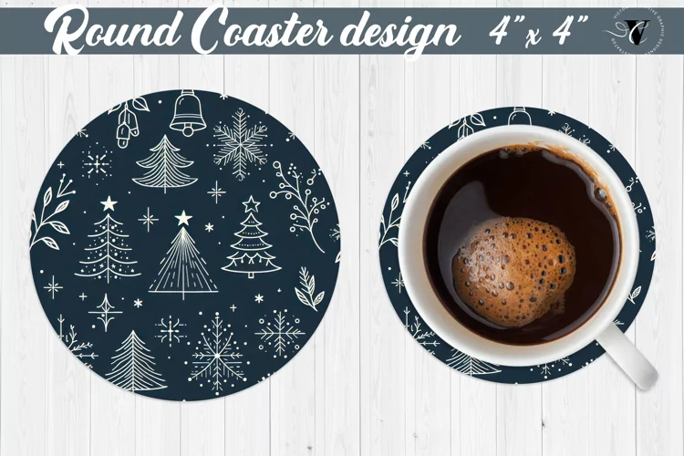 Round Coasters | Christmas Pattern | Christmas