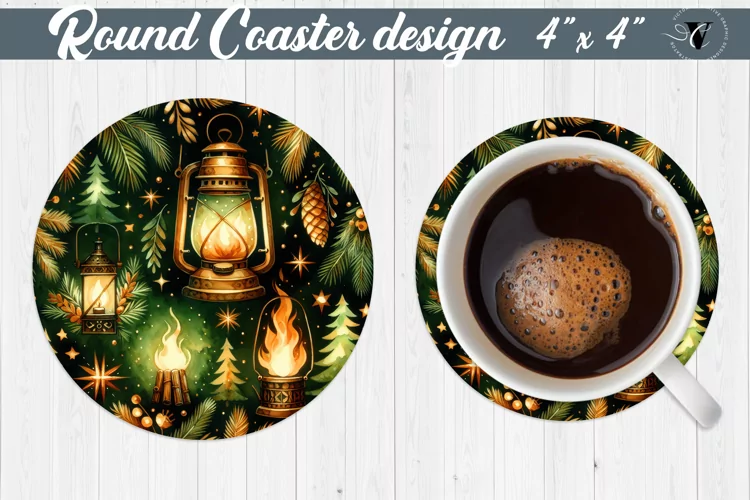 Round Coasters | Christmas Pattern | Christmas