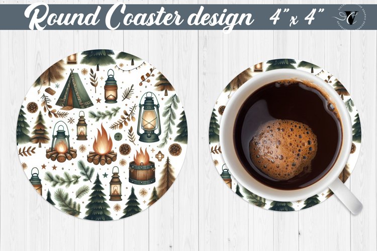 Round Coasters | Christmas Pattern | Christmas example image 1