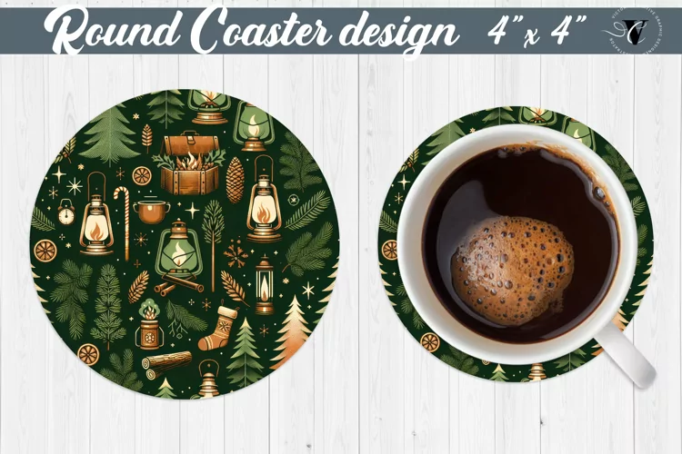 Round Coasters | Christmas Pattern | Christmas