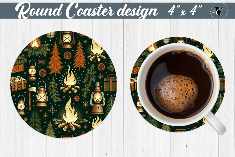 Round Coasters | Christmas Pattern | Christmas