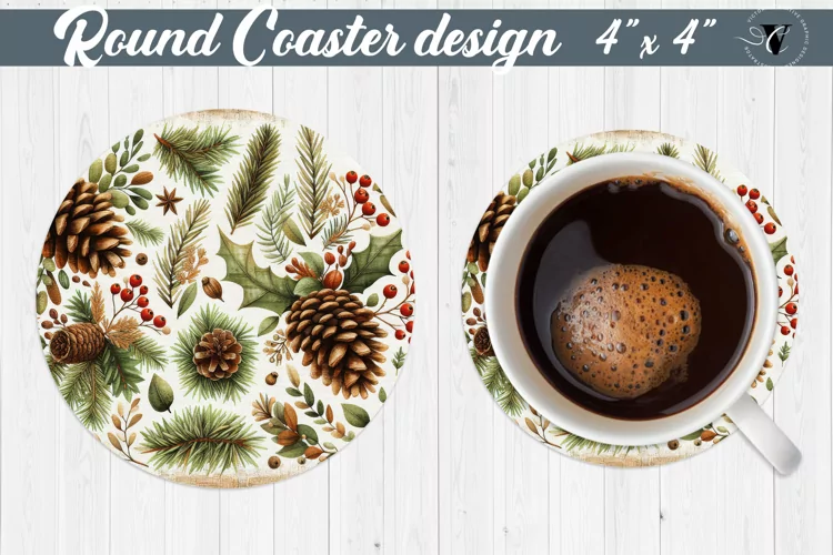 Round Coasters | Christmas Pattern | Christmas