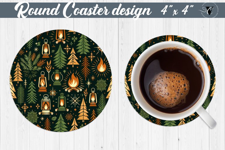 Round Coasters | Christmas Pattern | Christmas example image 1