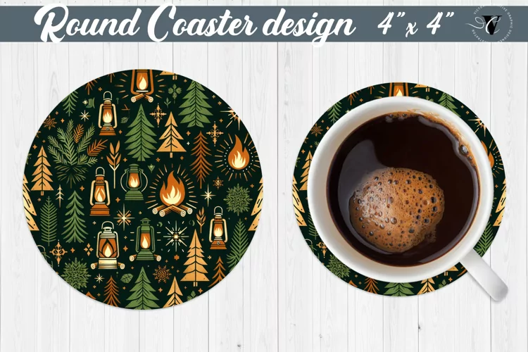 Round Coasters | Christmas Pattern | Christmas