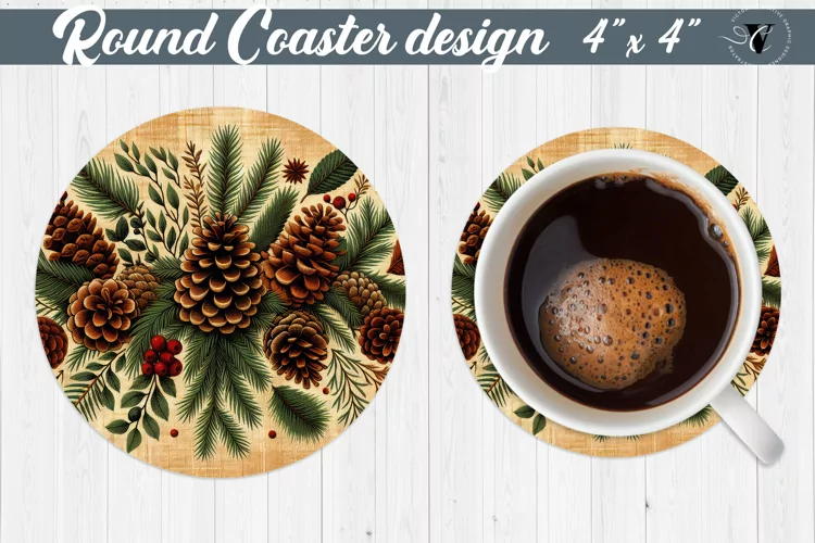 Round Coasters | Christmas Pattern | Christmas