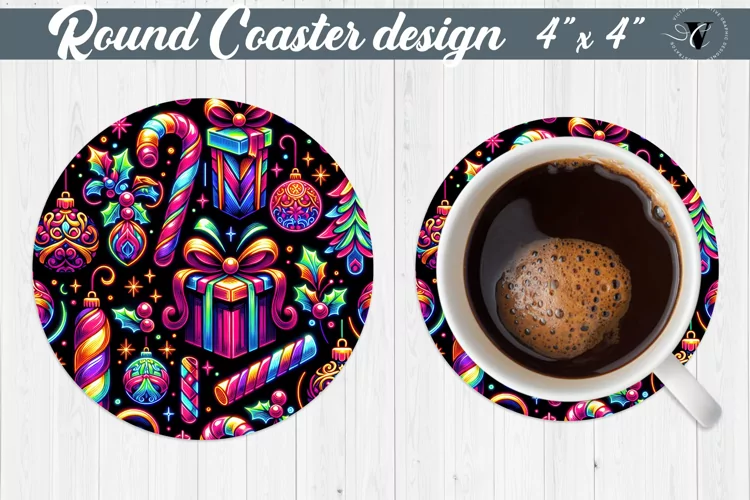Round Coasters | Christmas Pattern | Christmas