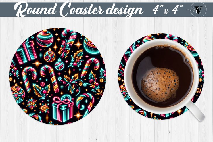 Round Coasters | Christmas Pattern | Christmas
